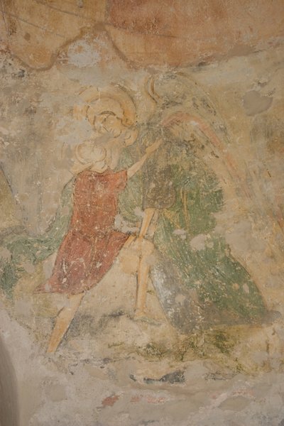 Jakub a anděl, 12. století od Ancient Russian frescos