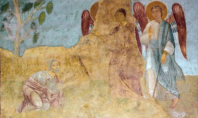 Pohostinnost Abrahama Starozákonní Trojice od Ancient Russian frescos