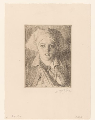 Portrét van Gulliho Zlato II od Anders Leonard Zorn (signed by artist)