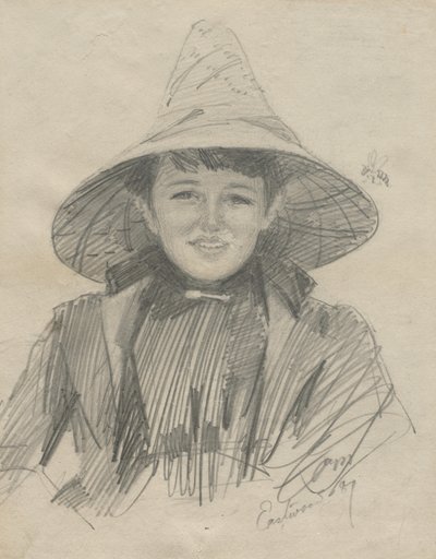 Ada Lymon Žena ve velkém klobouku, 1887. od Anders Leonard Zorn