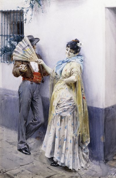 Flirtování, 1885 od Anders Leonard Zorn