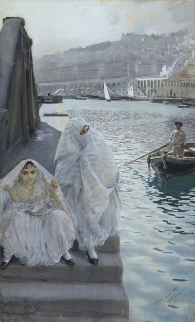 Z alžírského přístavu par Zorn, Anders Leonard (1860-1920). Akvarel na papíře, rozměr: 67x41 od Anders Leonard Zorn