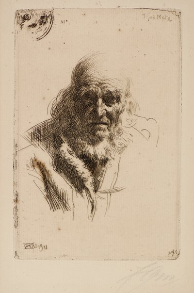 Hlava starého muže od Anders Leonard Zorn