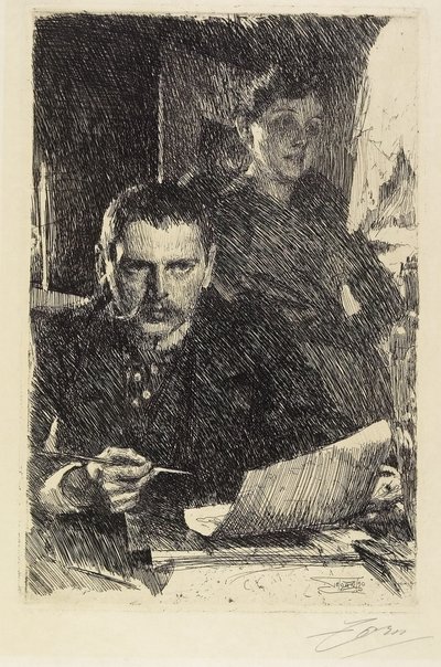 Zorn a jeho žena, 1890 od Anders Leonard Zorn