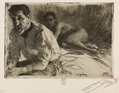 Augustus Saint Gaudens II (Saint Gaudens a jeho model) od Anders Leonard Zorn