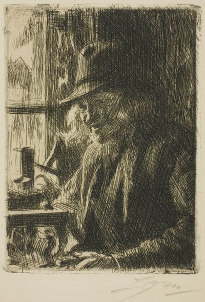 Bosl Anders, hodinář ve společnosti Mora od Anders Leonard Zorn
