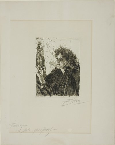 Dívka s cigaretou II od Anders Leonard Zorn