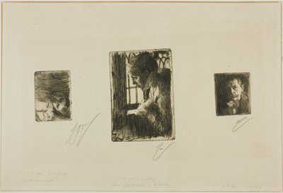 Dívčí hlava; selka u okna; Anders Zorn od Anders Zorn