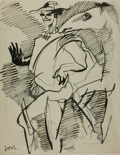 Muž s koněm od Anders Zorn