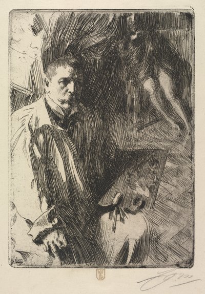Portrét umělce a jeho modelu od Anders Leonard Zorn