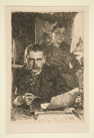 Portrét umělce a jeho manželky od Anders Leonard Zorn