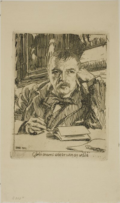 Autoportrét s nápisem od Anders Leonard Zorn