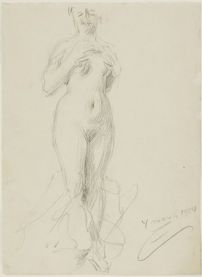 Stojící ženský akt od Anders Leonard Zorn