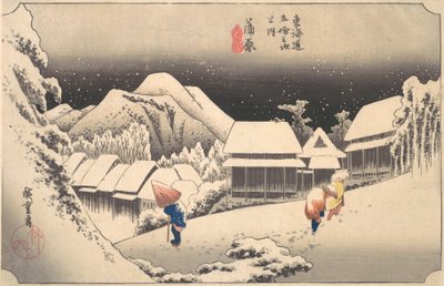 Sněžný večer na stanici Kambara, ca. 1833-34, ca. 1833-34. od Ando Hiroshige