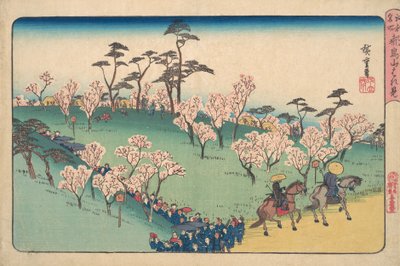 Prohlídka třešňového květu Asukayama. od Ando Hiroshige
