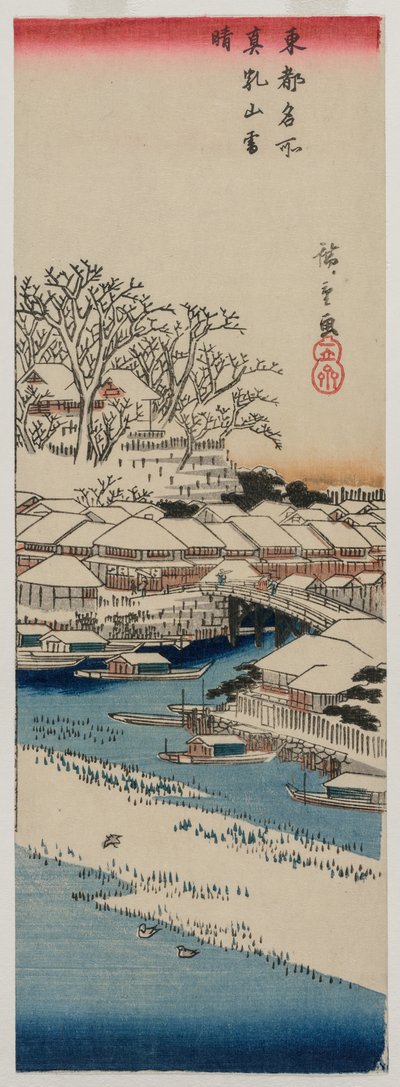 Jasné počasí po sněhu v Matsuchiyama..., konec 30. let nebo začátek 40. let 19. století. od Ando Hiroshige