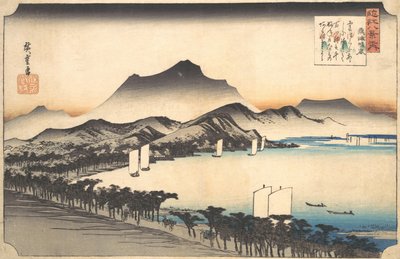 Jasné počasí v Awazu, 19. století. od Ando Hiroshige