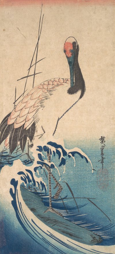 Crane and Surf, ca. 1833, ca. 1833. od Ando Hiroshige