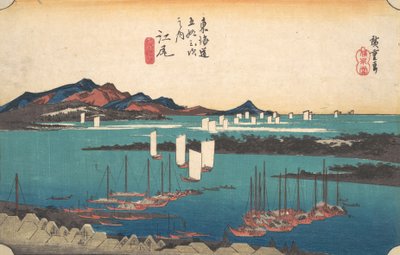Vzdálený pohled na Miho Beach z Ejiri, ca. 1834, ca. 1834. od Ando Hiroshige