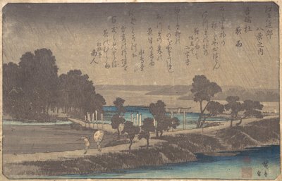 Večerní déšť v Azuma Wood, ca. 1838, ca. 1838. od Ando Hiroshige