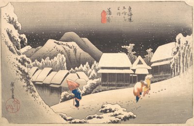 Večerní sníh, 1797-1861., 1797-1861. od Ando Hiroshige