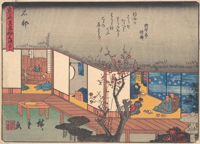 Ishibe, ze série Padesát tři zastávek Tokaidské silnice, začátek ..., začátek 20. století. od Ando Hiroshige