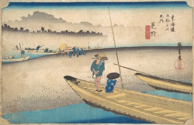 Nalezeno, trajekt na řece Tenryu, zvuk S. 29. od Ando Hiroshige