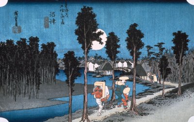 Měsíc na Numazu, z 53 stanic Tokaido, 1832. od Ando Hiroshige