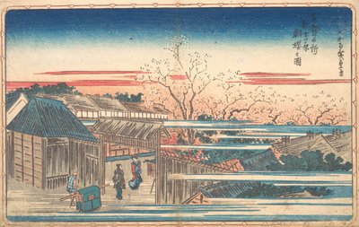 Ranní třešně v Yoshiwara. od Ando Hiroshige