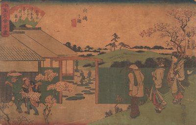 Ilustrace Mukojima Hiller Rock, ? 1840. , komár. 1840. od Ando Hiroshige