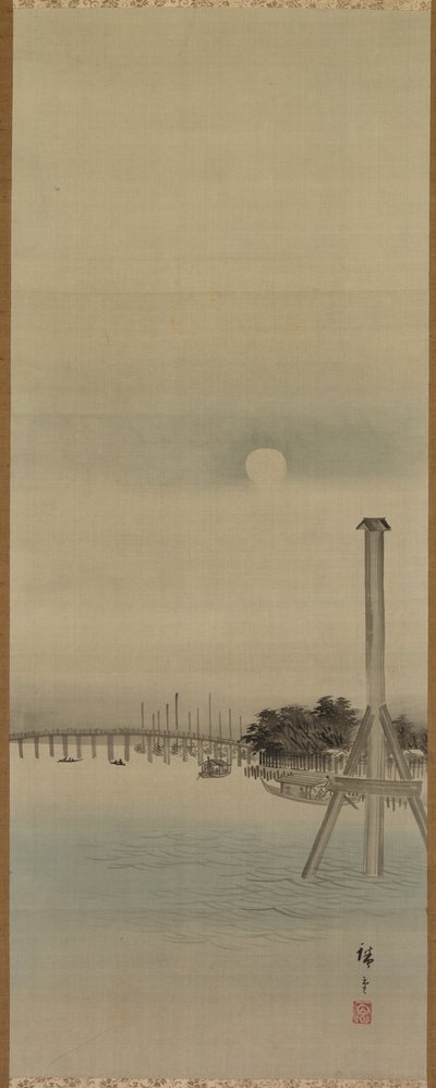 Noční scéna na řece Sumida, 19. století. od Ando Hiroshige