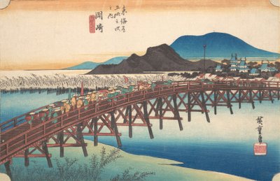 Okazaki, místo pro dim sum. 1834. , komár. 1834. od Ando Hiroshige