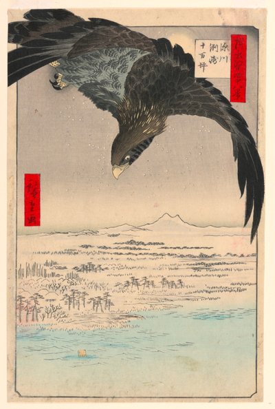 Paine at Suzaki Fukagawa (Load is w Susaki, Juman-tsubo) Ze série s ridge minute d re d d views of f Edo od Ando Hiroshige