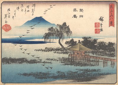 Vraťte husy v Catata, 1857., od Ando Hiroshige