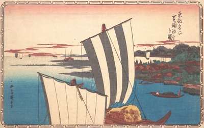 Shell Gathering v Shibaura. od Ando Hiroshige