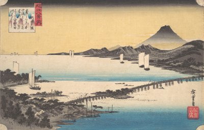 Západ slunce v Seta. od Ando Hiroshige