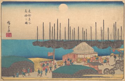 Kresba Takanawy, ? 1841. , komár. 1841. od Ando Hiroshige