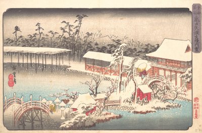 Tenmagu Shline ve společnosti Kameido member S, co? 1833-43. , komár. 1833-43. od Ando Hiroshige