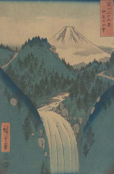 Pohled na Fuji san z hor v provincii Izu Izu no Sanchu, ze série..., 1858. od Ando Hiroshige