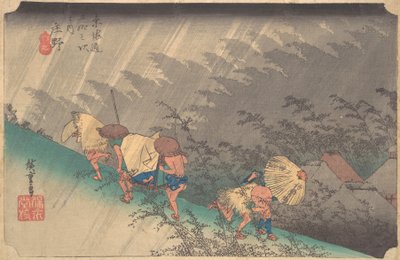 Bílý déšť v Shono, 1797-1861., 1797-1861. od Ando Hiroshige