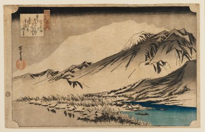 Woodblock print - Evening snow at Mt. Hira, 1797-1858 od Ando Hiroshige