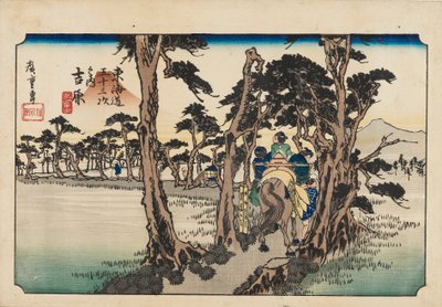Oh DBock p Hayashi - Yoshiwara opustil Fuji, 19. linie Tsury. od Ando Hiroshige