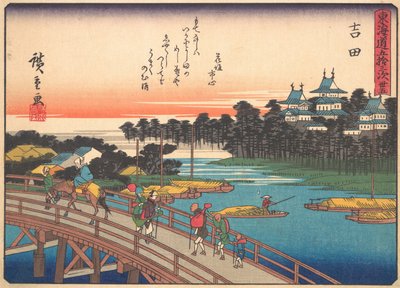 Yoshida, ze série Padesát tři stanic Tokaidské silnice, začátek..., začátek 20. století. od Ando Hiroshige
