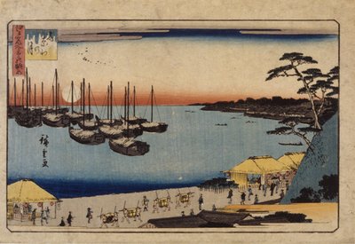 (Plachetnice v přístavu) od Ando or Utagawa Hiroshige