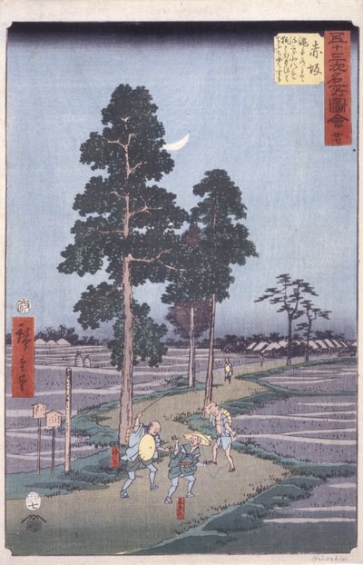 Akasaka (barevný dřevotisk) od Ando or Utagawa Hiroshige