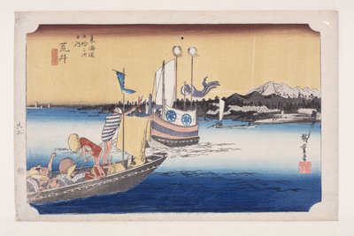 Arai: Ferry Boa t (Arai, já jsem Bune no Zu) od Ando or Utagawa Hiroshige