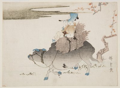 Dobytek a kráva (barevný dřevotisk) od Ando or Utagawa Hiroshige
