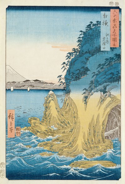 Jeskyně v Enoshimě, provincie Sagami (dřevěný tisk) od Ando or Utagawa Hiroshige
