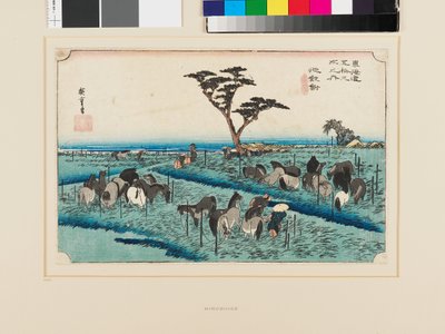 Chiryū: Veletrh koní na začátku léta od Ando or Utagawa Hiroshige