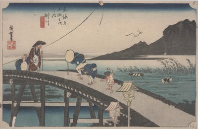 Pohled do dálky na horu Akiba od Ando or Utagawa Hiroshige